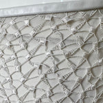 Richard Tyler Bride 1990's White Cut Out Column Gown w/Net Overlay, close up