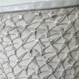 Richard Tyler Bride 1990's White Cut Out Column Gown w/Net Overlay, close up