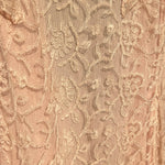 1930's Peach Lace and Silk Flutter Sleeve Dressing Gown LACE MOTIF