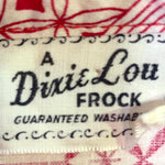 Dixie Lou Frock '50s Red Block Print Day Dress LABEL