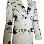 Moschino Cheap & Chic Olive Oyl Illustrated Jacket DETAIL PROFILE PHOTO 3 OF 8