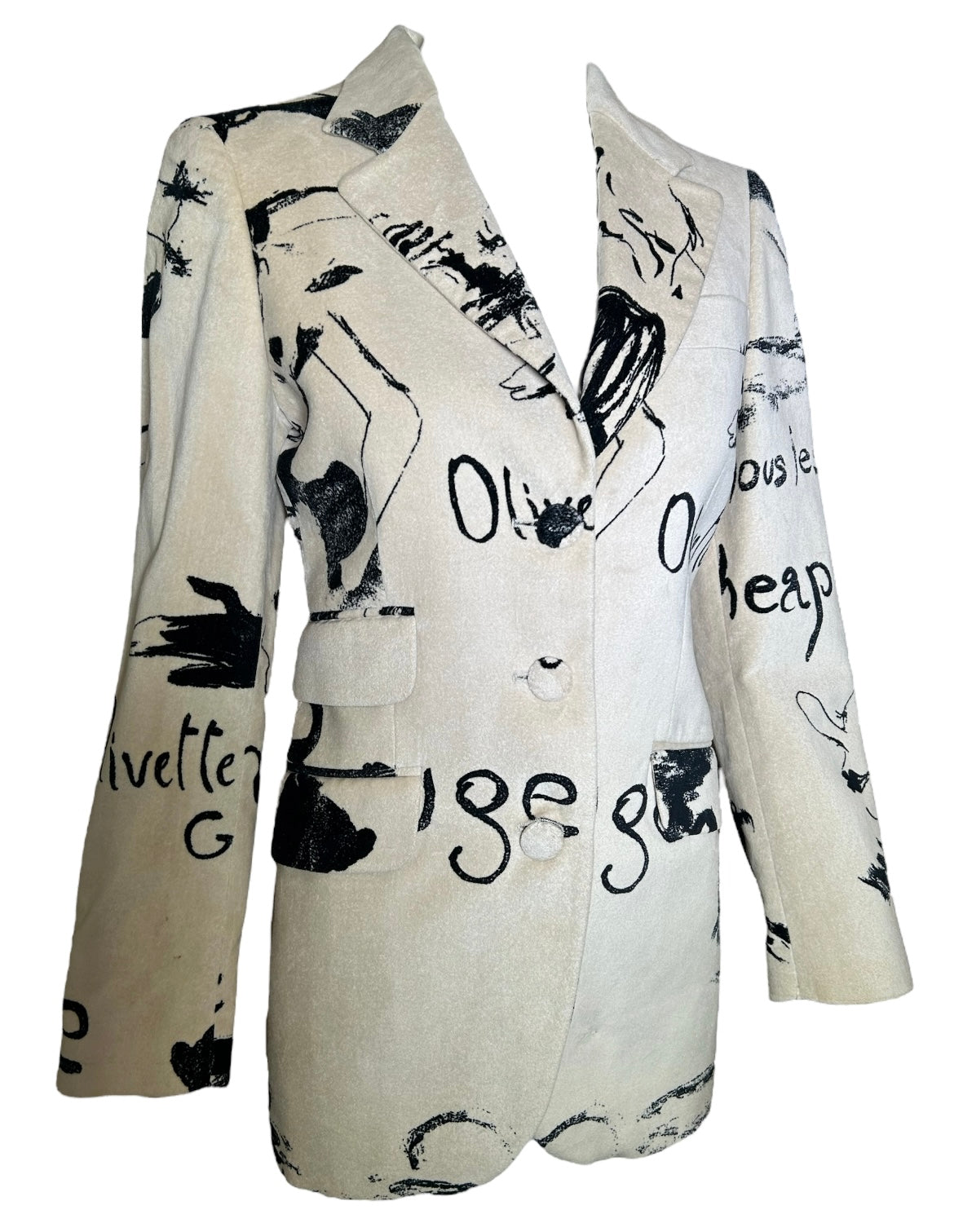 Moschino Cheap & Chic Olive Oyl Illustrated Jacket DETAIL PROFILE PHOTO 3 OF 8