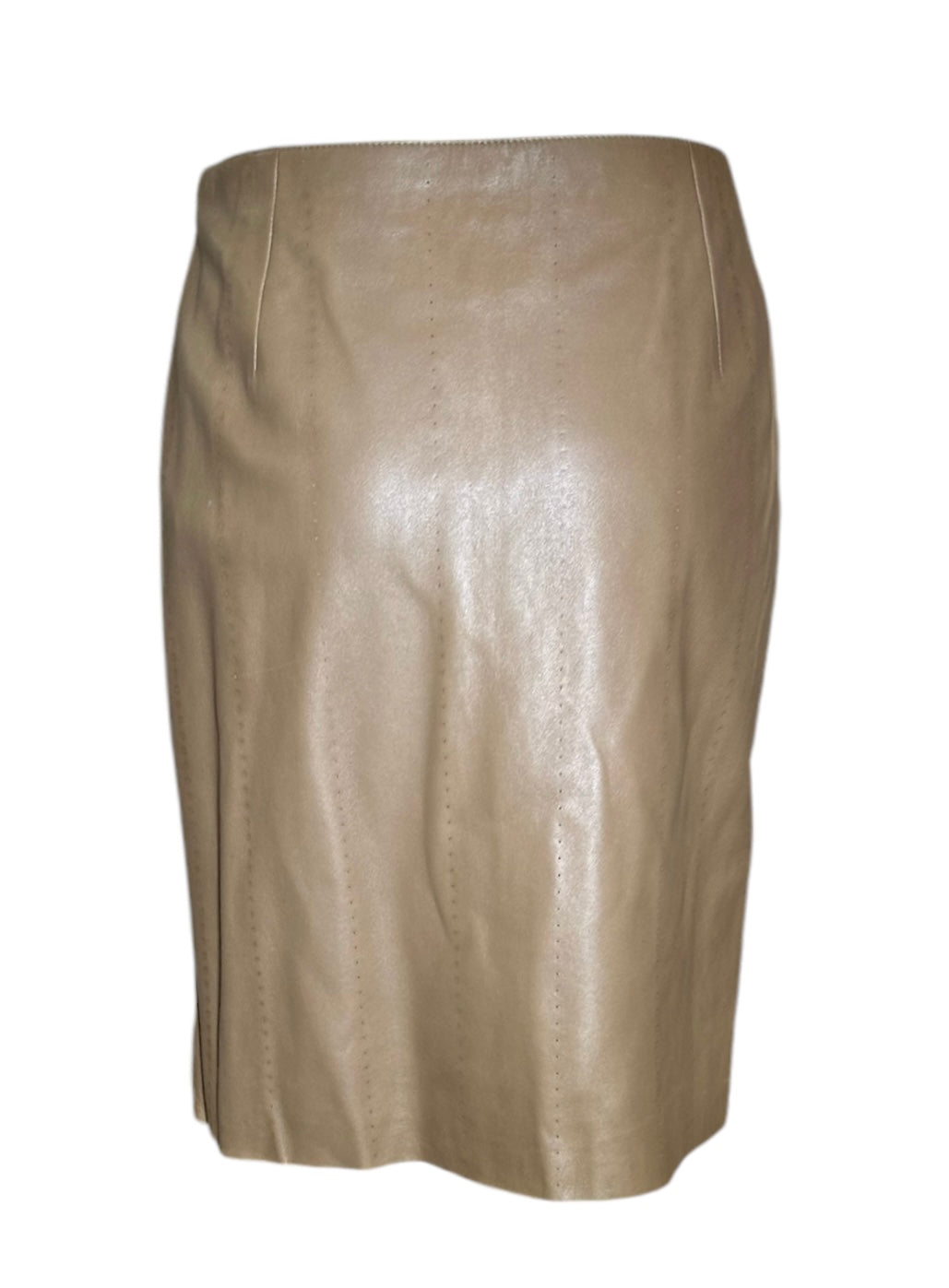 Akris Tan Leather Skirt BACK PHOTO 3 OF 4