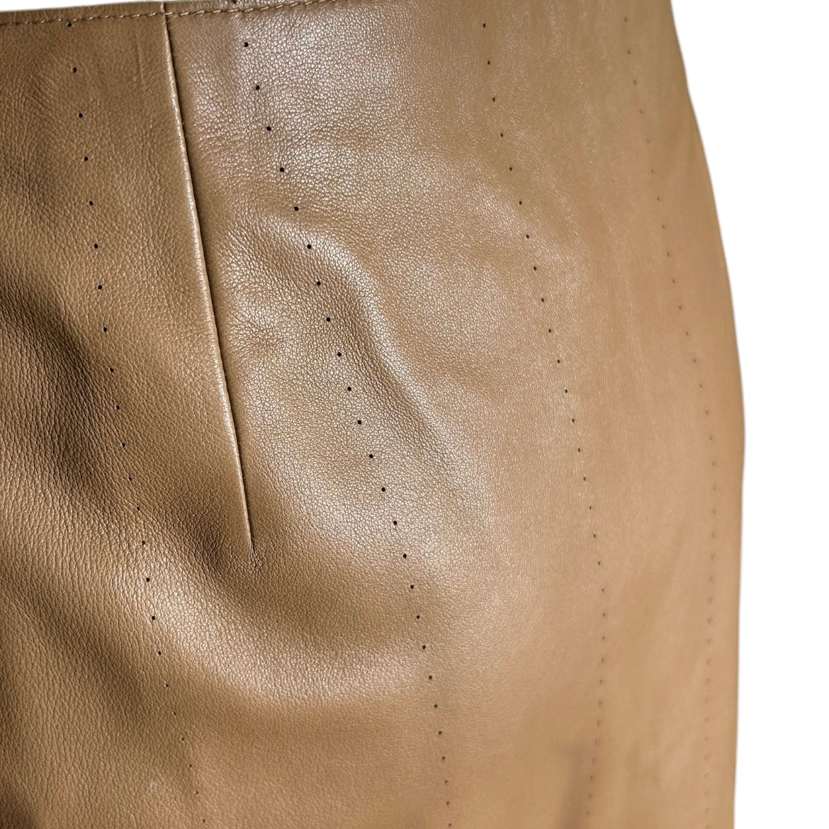 Akris Tan Leather Skirt DETAIL PHOTO 2 OF 4