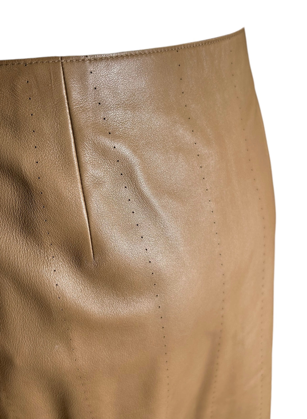 Akris Tan Leather Skirt DETAIL PHOTO 2 OF 4