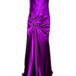 Bellville Sassoon Jewel Tone Purple Partial-Bias Cut Silk Gown FRONT PHOTO 1 OF 11