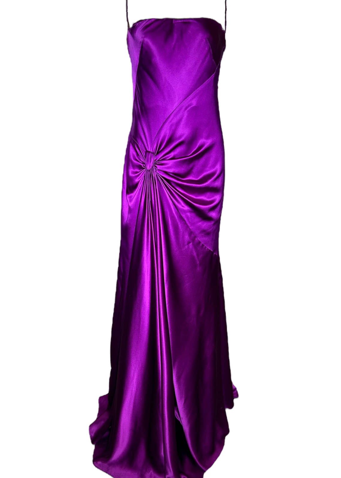 Bellville Sassoon Jewel Tone Purple Partial-Bias Cut Silk Gown FRONT PHOTO 1 OF 11