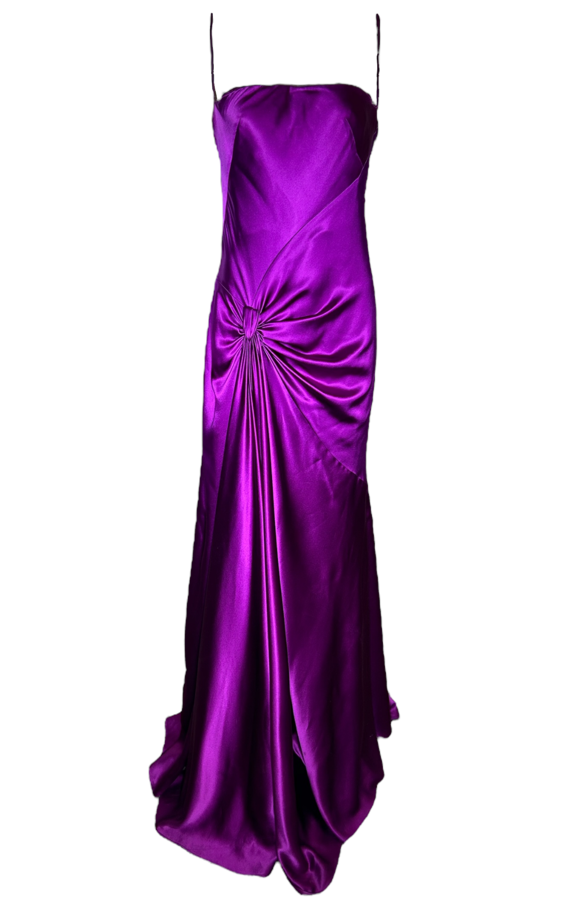 Bellville Sassoon Jewel Tone Purple Partial-Bias Cut Silk Gown FRONT PHOTO 1 OF 11