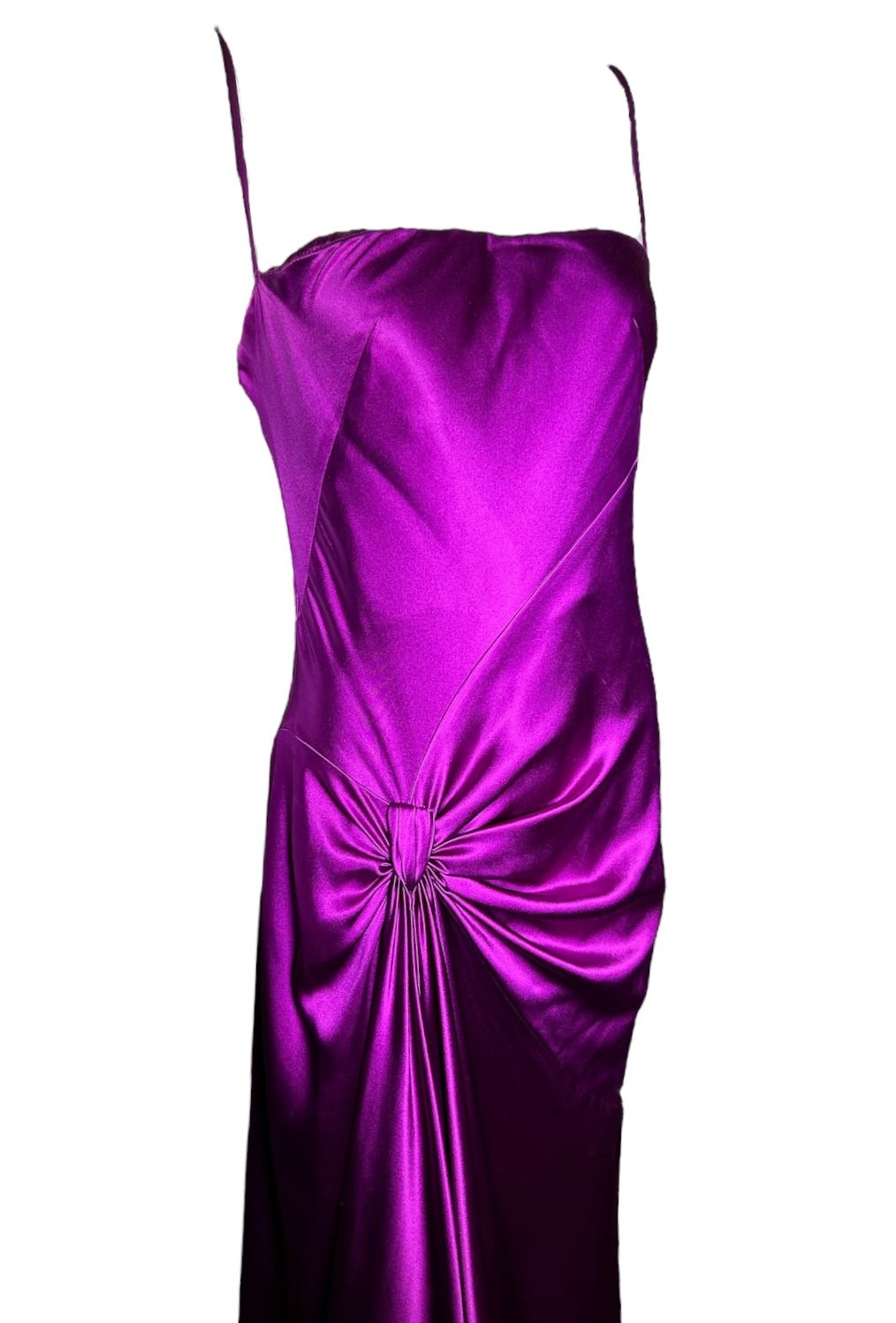 Bellville Sassoon Jewel Tone Purple Partial-Bias Cut Silk Gown PROFILE PHOTO 5 OF 11