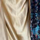 1920's Black Satin Cape with Dense Colorful Beading, lining