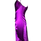 Bellville Sassoon Jewel Tone Purple Partial-Bias Cut Silk Gown SIDE PHOTO 6 OF 11