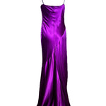 Bellville Sassoon Jewel Tone Purple Partial-Bias Cut Silk Gown BACK PHOTO 3 OF 11
