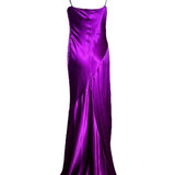 Bellville Sassoon Jewel Tone Purple Partial-Bias Cut Silk Gown BACK PHOTO 3 OF 11
