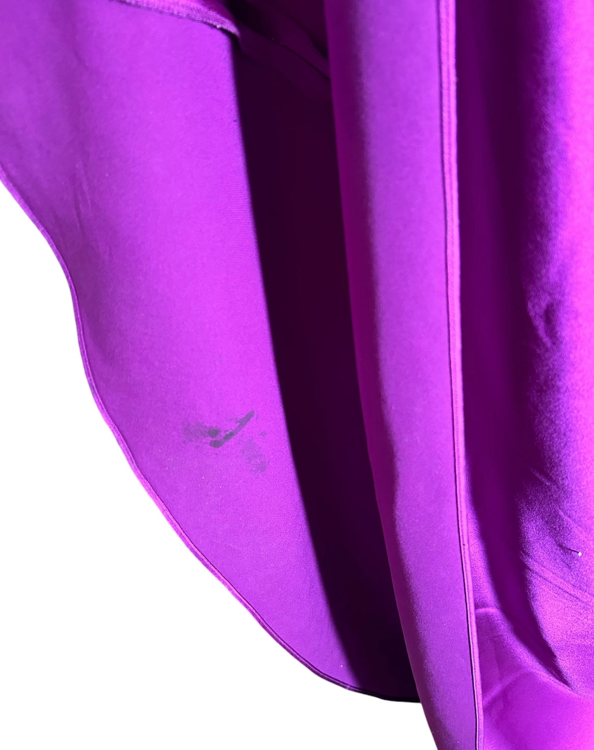 Bellville Sassoon Jewel Tone Purple Partial-Bias Cut Silk Gown INNER STAIN ON TRAIN INTERIOR 10 OF 11