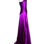 Bellville Sassoon Jewel Tone Purple Partial-Bias Cut Silk Gown SIDE PHOTO 4 OF 11