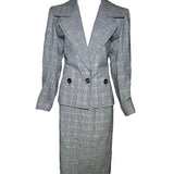 Yves Saint Laurent 80s  Haute Couture Houndstooth Suit/Skirt Ensemble FRONT ENSEMBLE PHOTO 1 OF 7