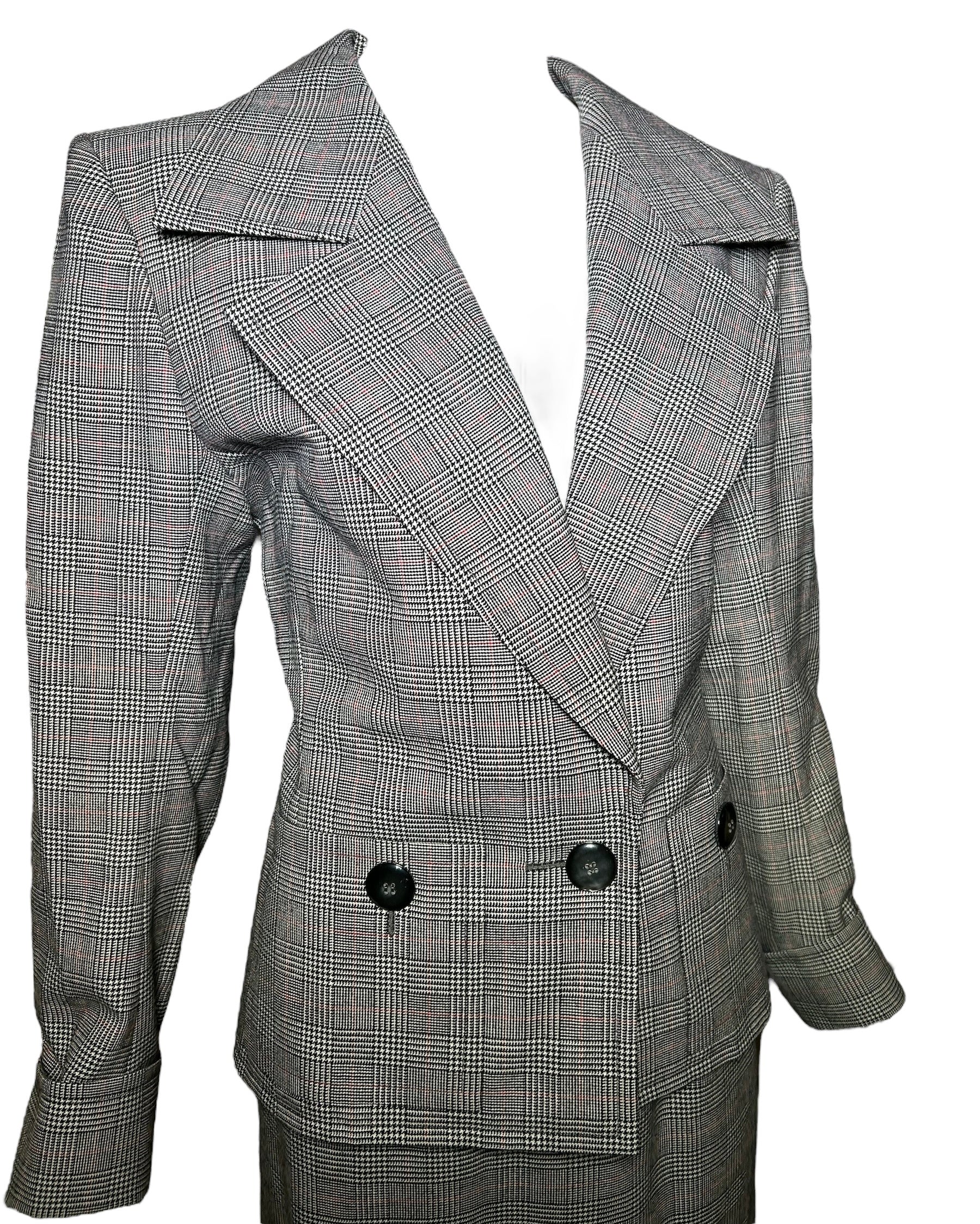 Yves Saint Laurent 80s Houndstooth Suit/Skirt Ensemble PROFILE PHOTO 2 OF 7