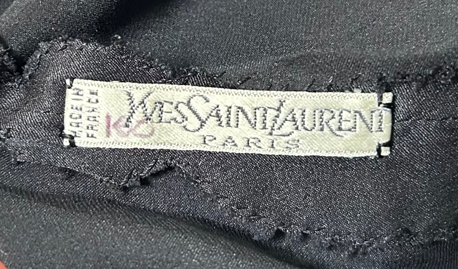 Yves Saint Laurent 1990s Black Guipure Haute Couture Lace Blouse TAG PHOTO 6 OF 6