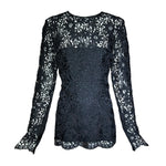 Yves Saint Laurent 1990s Black Guipure Haute Couture Lace Blouse FRONT PHOTO 1 OF 6