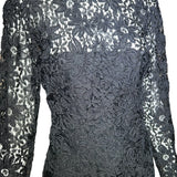 Yves Saint Laurent 1990s Black Guipure Haute Couture Lace Blouse PROFILE PHOTO 3 OF 6