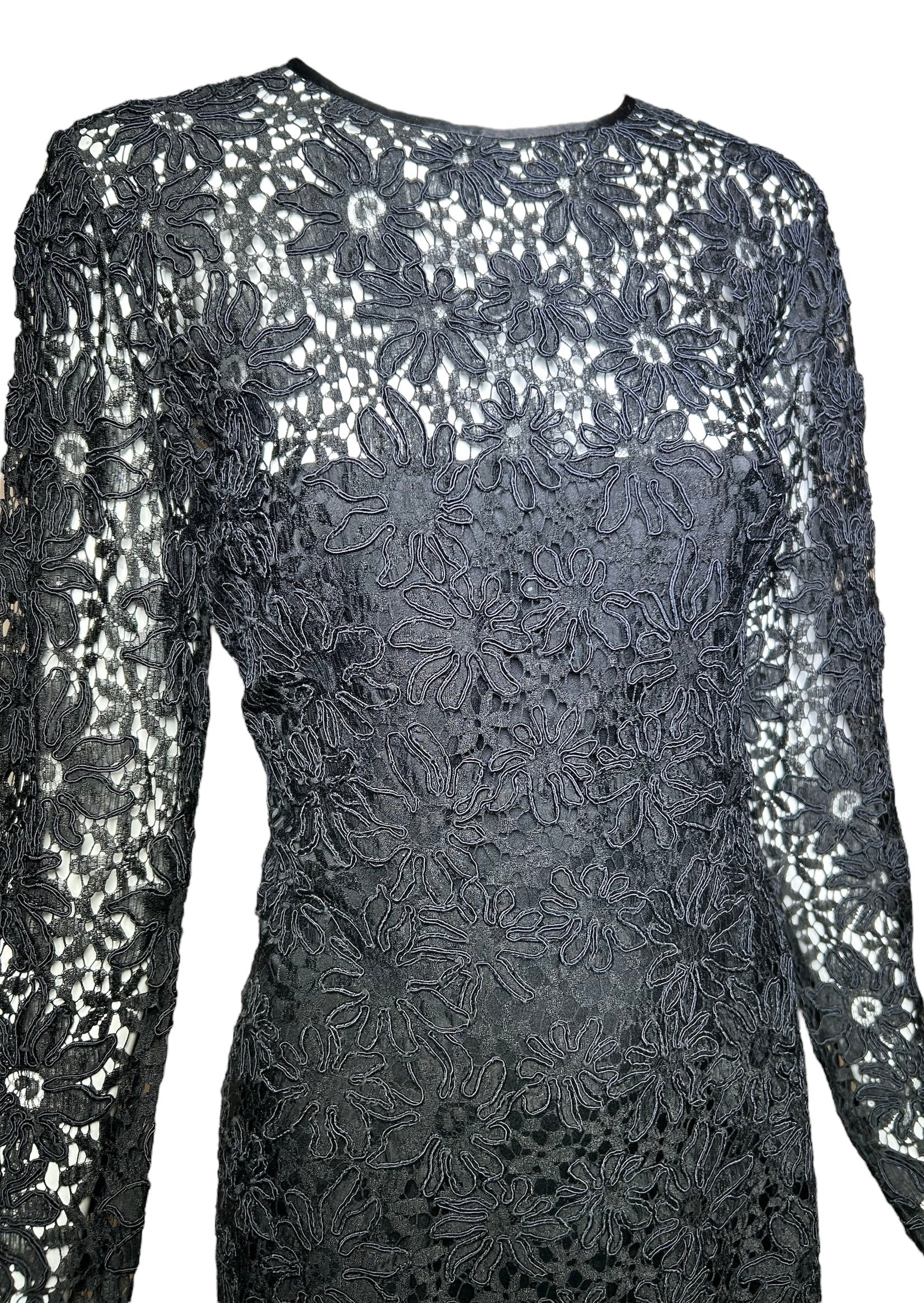 Yves Saint Laurent 1990s Black Guipure Haute Couture Lace Blouse PROFILE PHOTO 3 OF 6