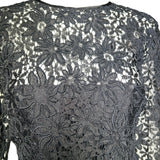 Yves Saint Laurent 1990s Black Guipure Haute Couture Lace Blouse  DETAIL FLORAL SOUTACHE PHOTO 5 OF 6