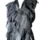 Revillon x Rick Owens Black Silk Spirals Opera Vest PROFILE PHOTO 2 OF 6