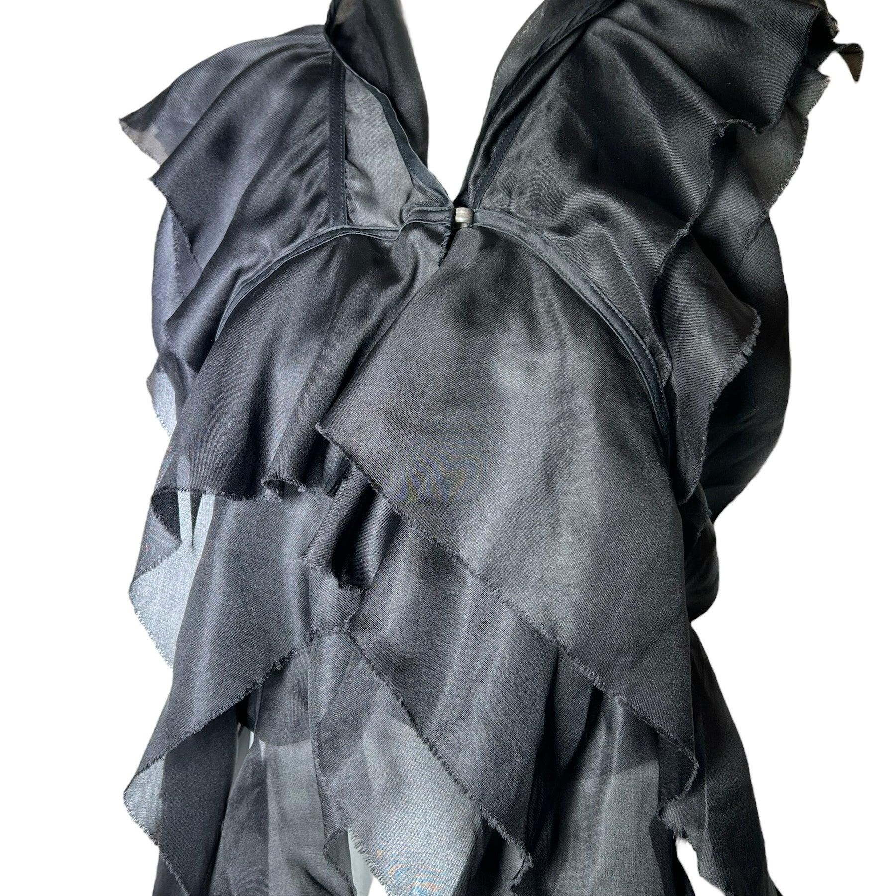 Revillon x Rick Owens Black Silk Spirals Opera Vest PROFILE PHOTO 2 OF 6