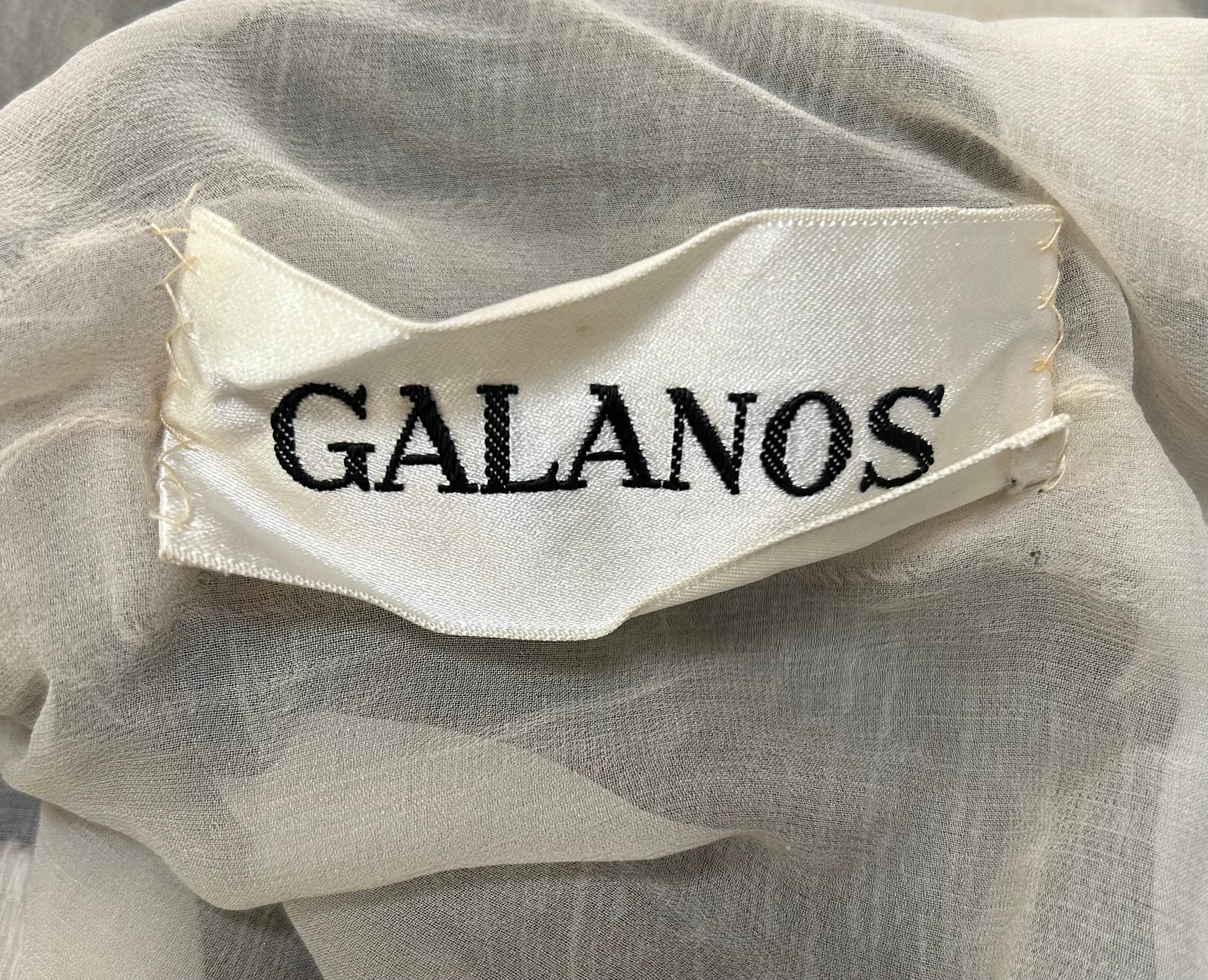 Galanos Incredibly Beaded Flower Ensemble with Maxi Silk Skirt LABEL PHOTO 10 OF 12