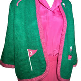 1950s Lee Herman 3-Piece Novelty Golf Ensemble Outfit with Knit Sweater PROFILE ENSEMBLE PHOTO 2 OF 12