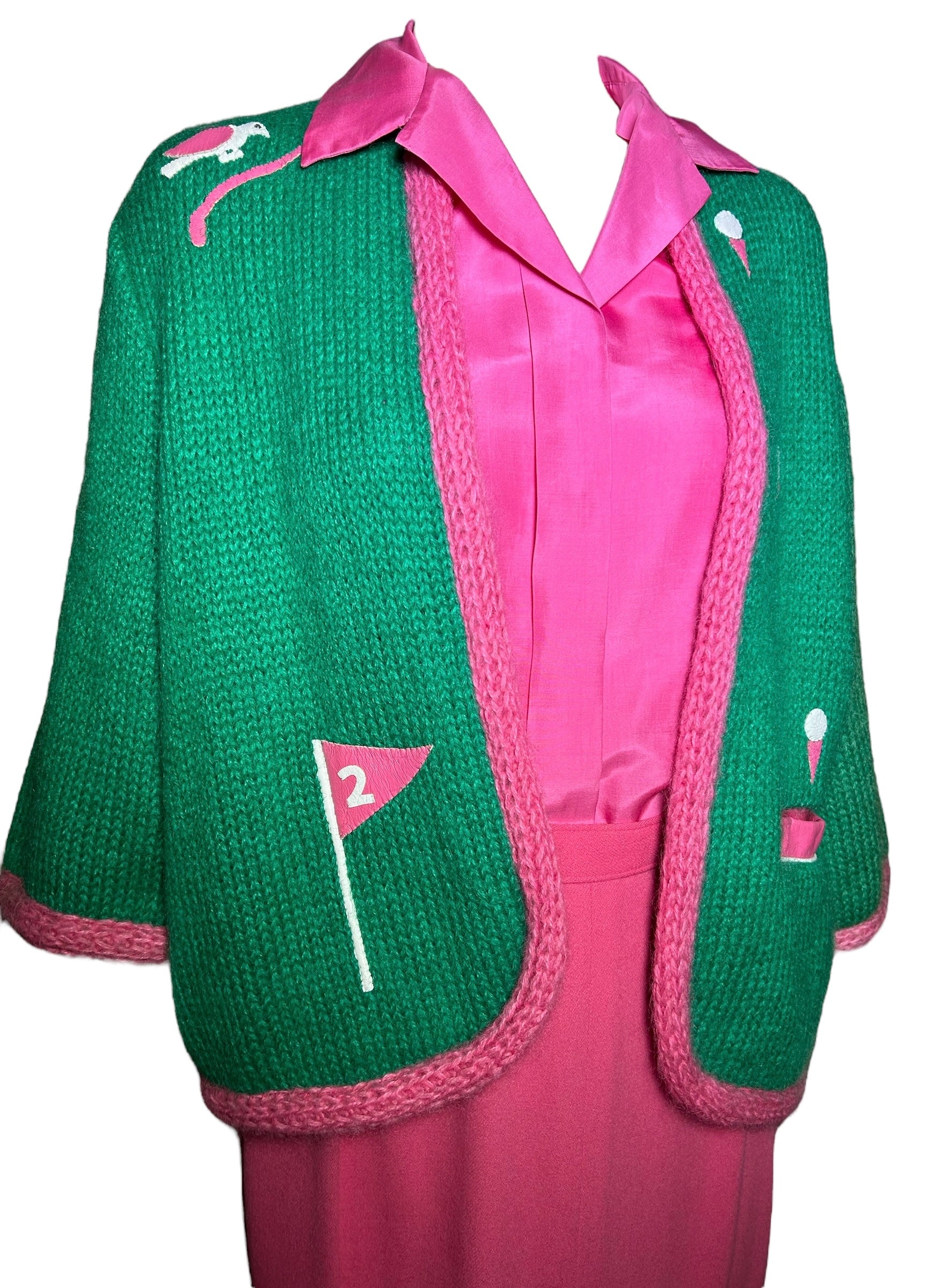 1950s Lee Herman 3-Piece Novelty Golf Ensemble Outfit with Knit Sweater PROFILE ENSEMBLE PHOTO 2 OF 12