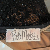 Bob Mackie 90s Re Carpet Black Beaded Cowl Neck Gown LABEL 6 of 6