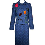 Moschino Cheap and Chic Wool Velvet Flowers Suit Ensemble FRONT PHOTO 1 OF 7