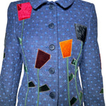 Moschino Cheap and Chic Wool Velvet Flowers Suit Ensemble  DETAIL FRONT PHOTO 3 OF 7