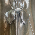 Fendi Silver Reflective Space Age Bow-Front Shift Dress BOW DETAIL