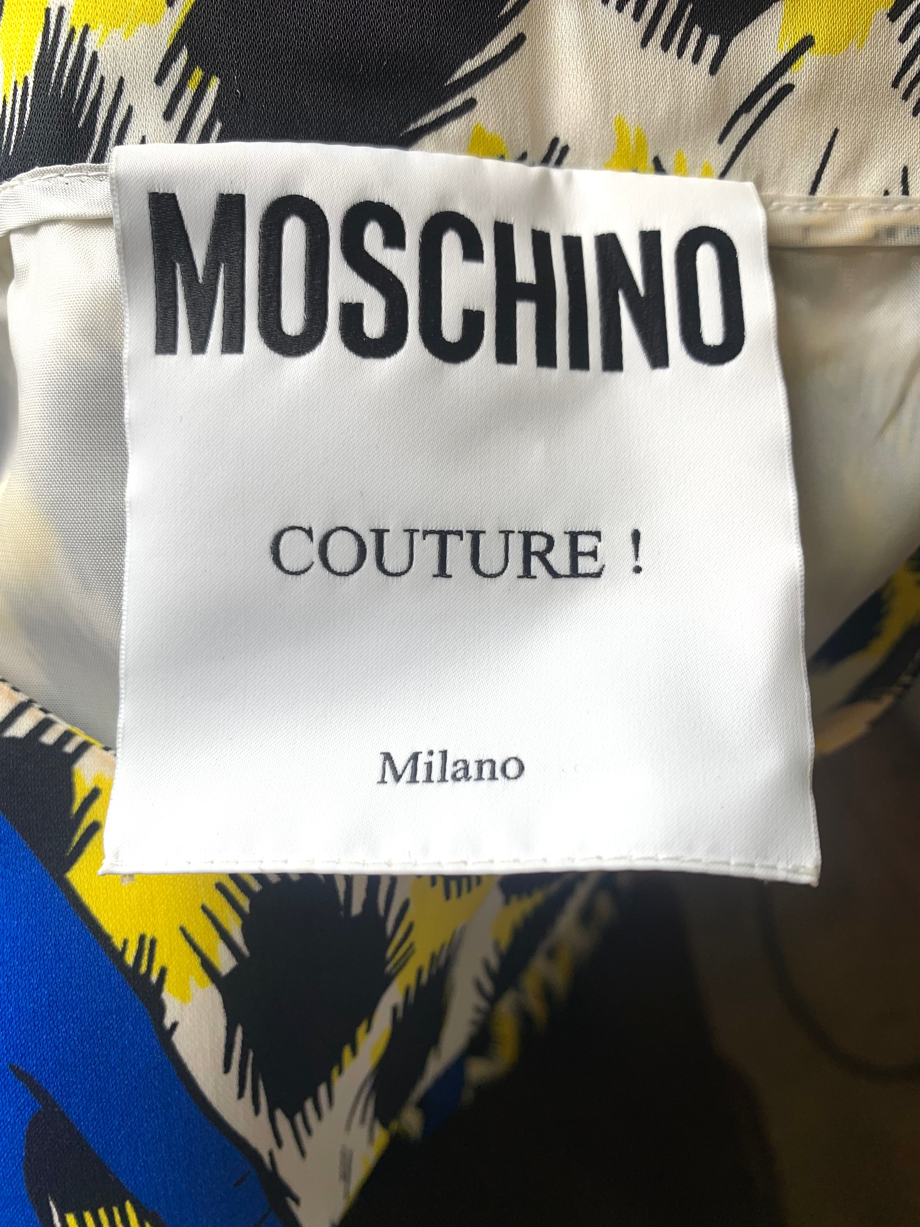 Moschino 2010's Animal & Hand Pop Art Print Dress LABEL