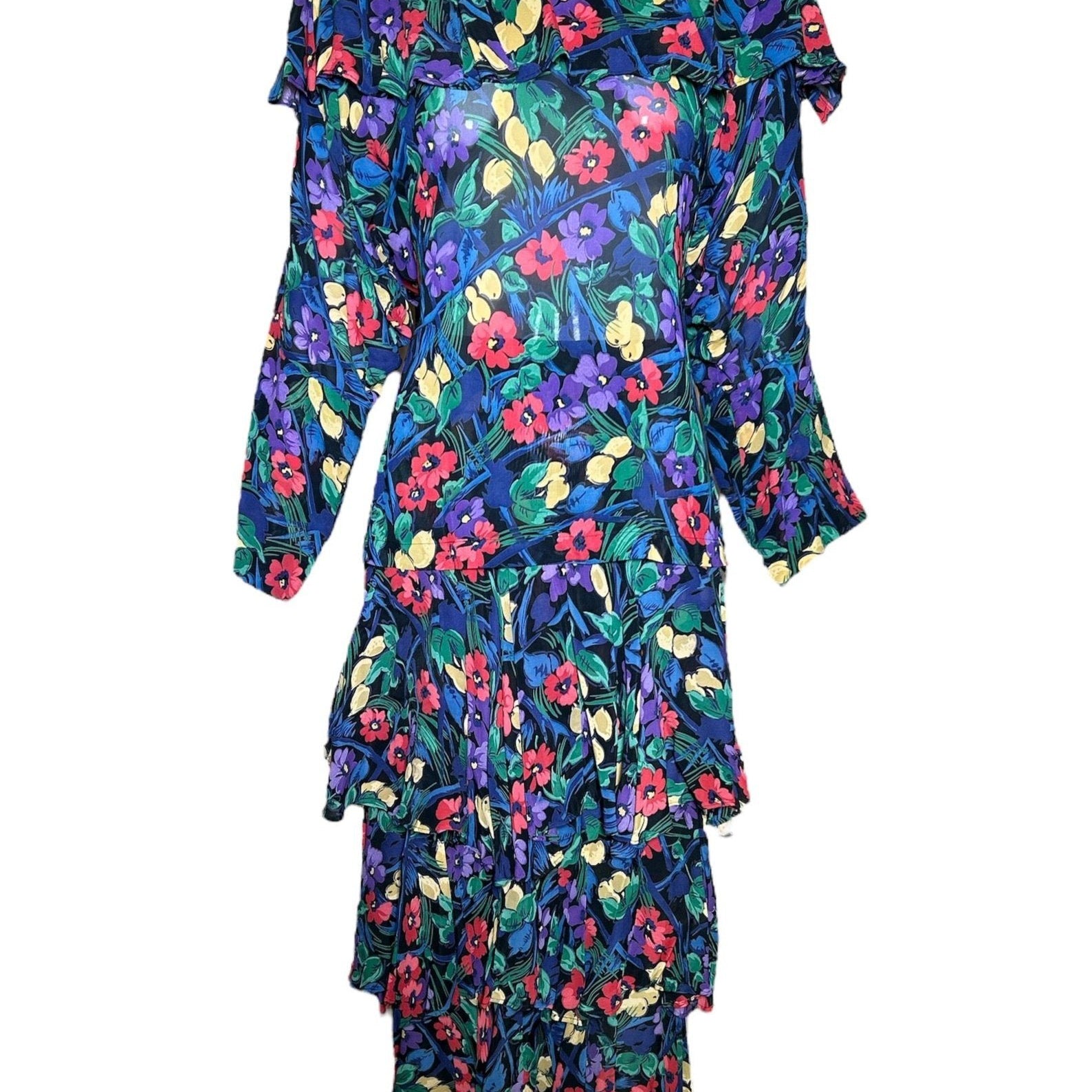 Norma Kamali Multicolor Florals 2 Piece Ensemble FRONT ENSEMBLE PHOTO 1 OF 8