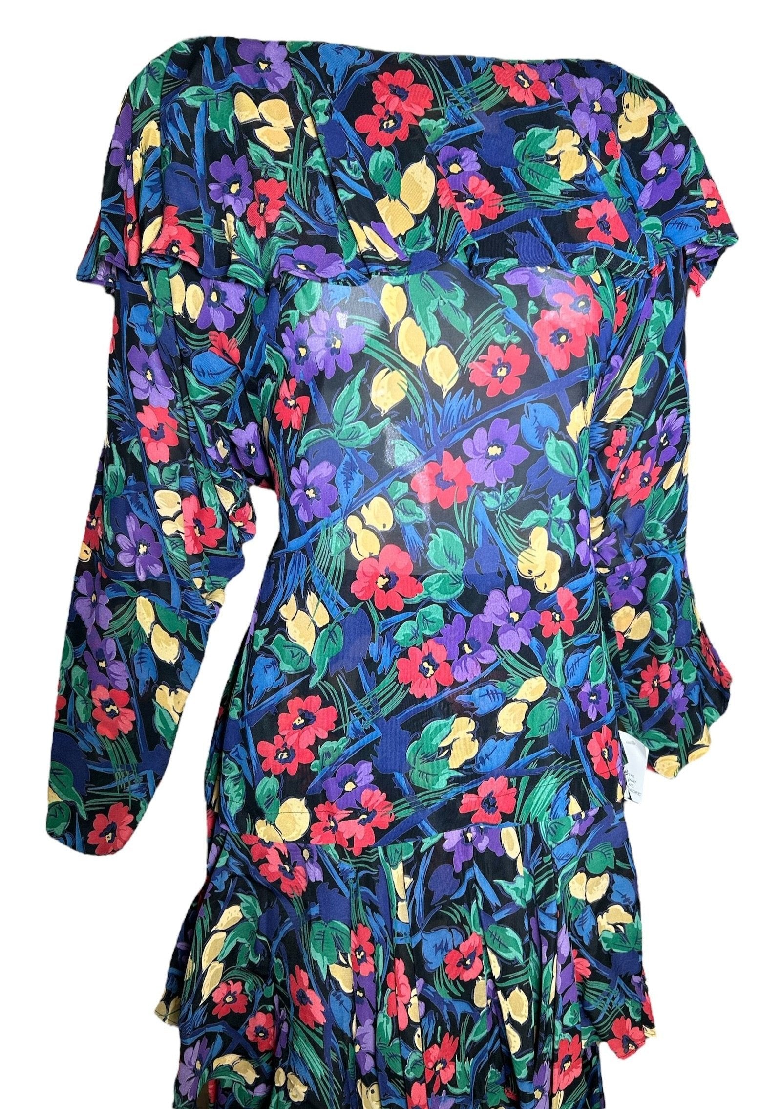 Norma Kamali Multicolor Florals Silk 2 Piece Ensemble PROFILE PHOTO 2 OF 8