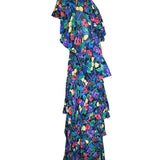 Norma Kamali Multicolor Florals Silk 2 Piece Ensemble SIDE PHOTO 4 OF 8