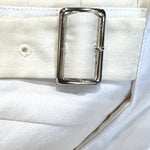 Comme des Garçons S/S 2002 Cream and White Layered Ruffled Buckle Wrap Skirt, buckle