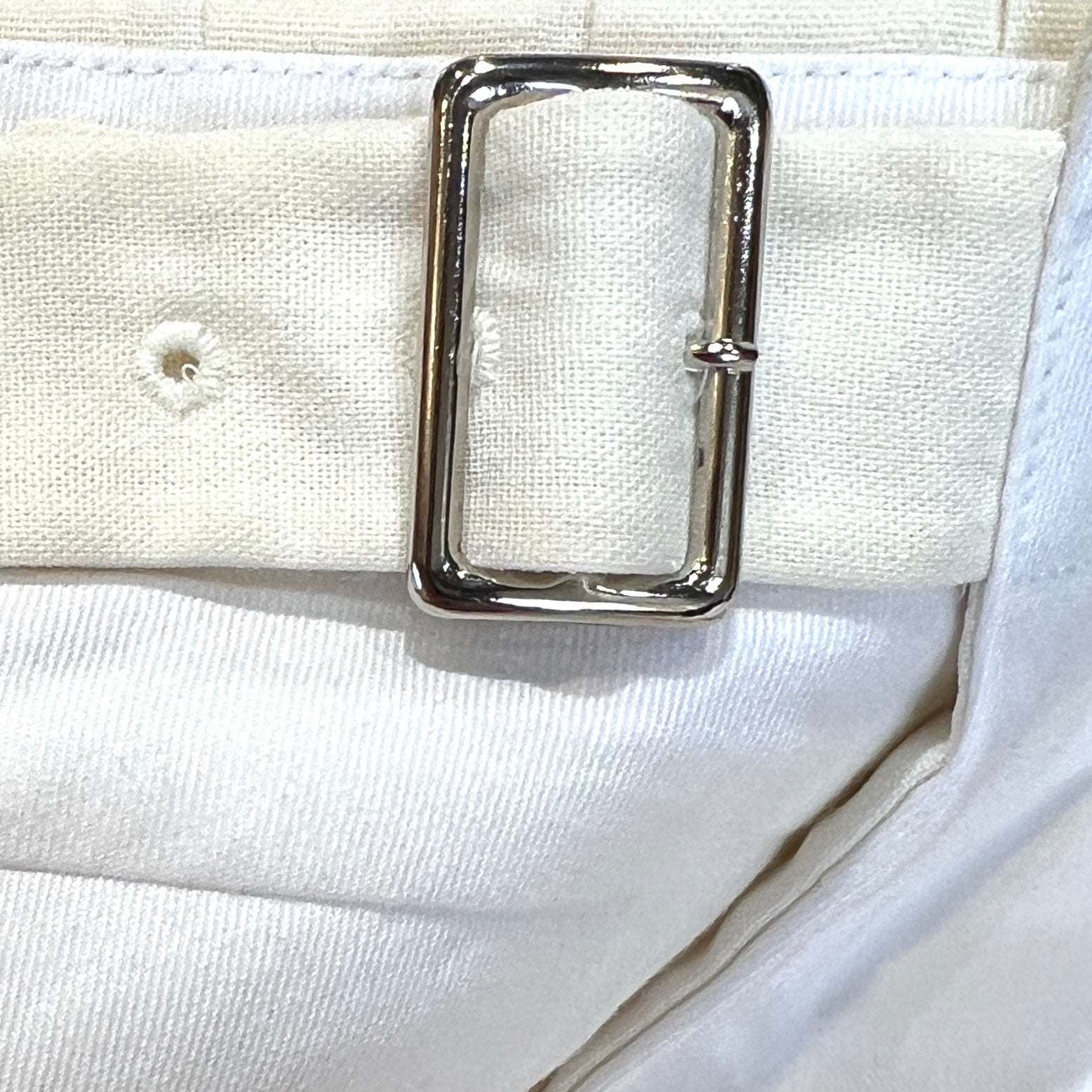 Comme des Garçons S/S 2002 Cream and White Layered Ruffled Buckle Wrap Skirt, buckle