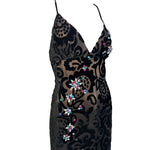 Early Bob Mackie - Elizabeth the First Black Devore Velvet Gown with Crystal Embellishments, top half 2