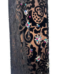 Early Bob Mackie - Elizabeth the First Black Devore Velvet Gown with Crystal Embellishments, detail 3