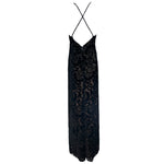 Early Bob Mackie - Elizabeth the First Black Devore Velvet Gown with Crystal Embellishments, back