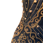 Christian Dior A/W 1954 'Mexique' Embellished Black Faille H Line Dress, detail
