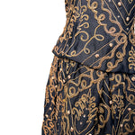 Christian Dior A/W 1954 'Mexique' Embellished Black Faille H Line Dress, waist fold