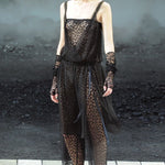 Chanel F/W 2011 Black Lace Fingerless Runway Gloves, runway 4