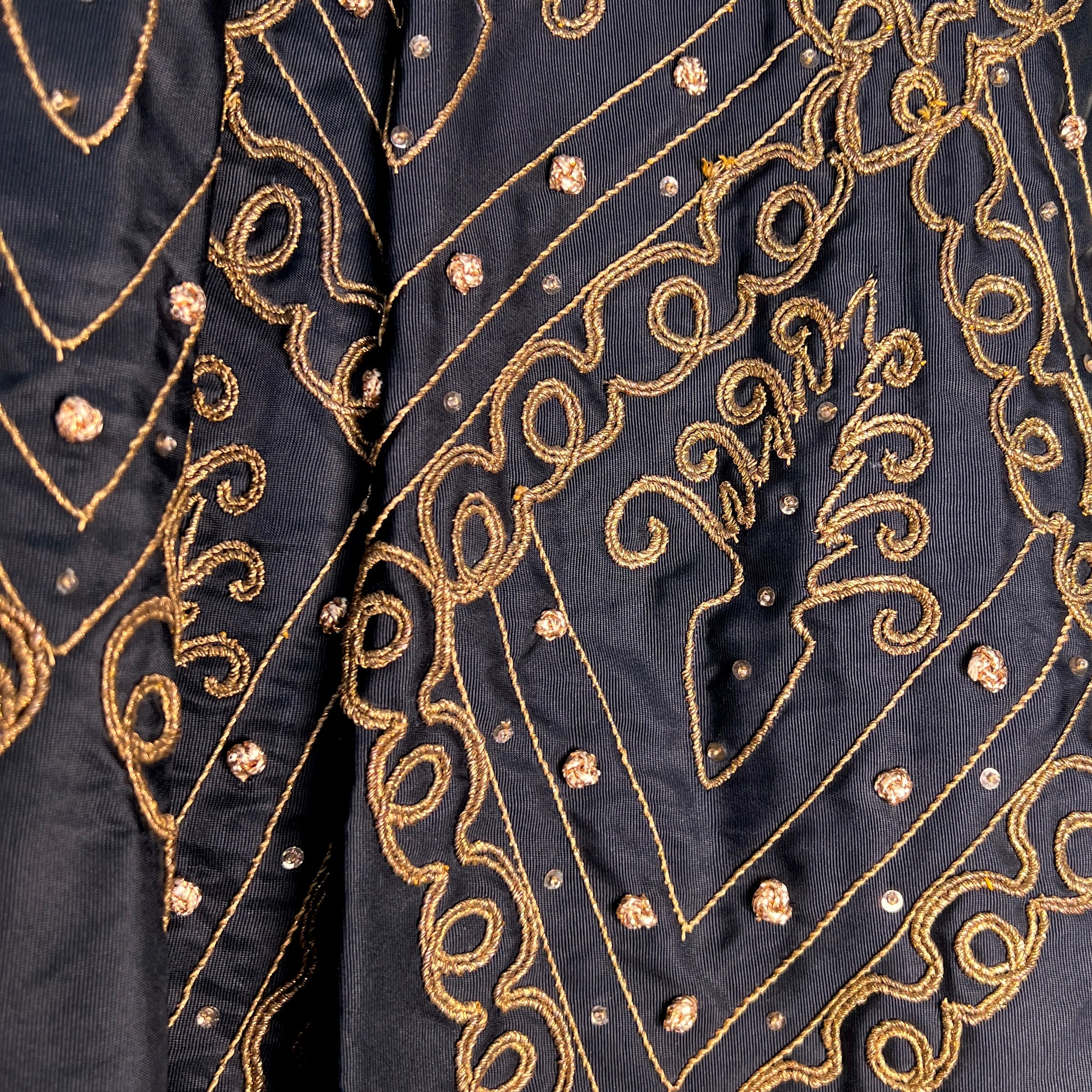 Christian Dior A/W 1954 'Mexique' Embellished Black Faille H Line Dress, detail 2