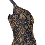 Christian Dior A/W 1954 'Mexique' Embellished Black Faille H Line Dress, bodice side