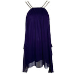 Thomas Wylde Purple Chiffon Micro Dress with Golden Chain Straps FRONT PHOTO 1 OF 7